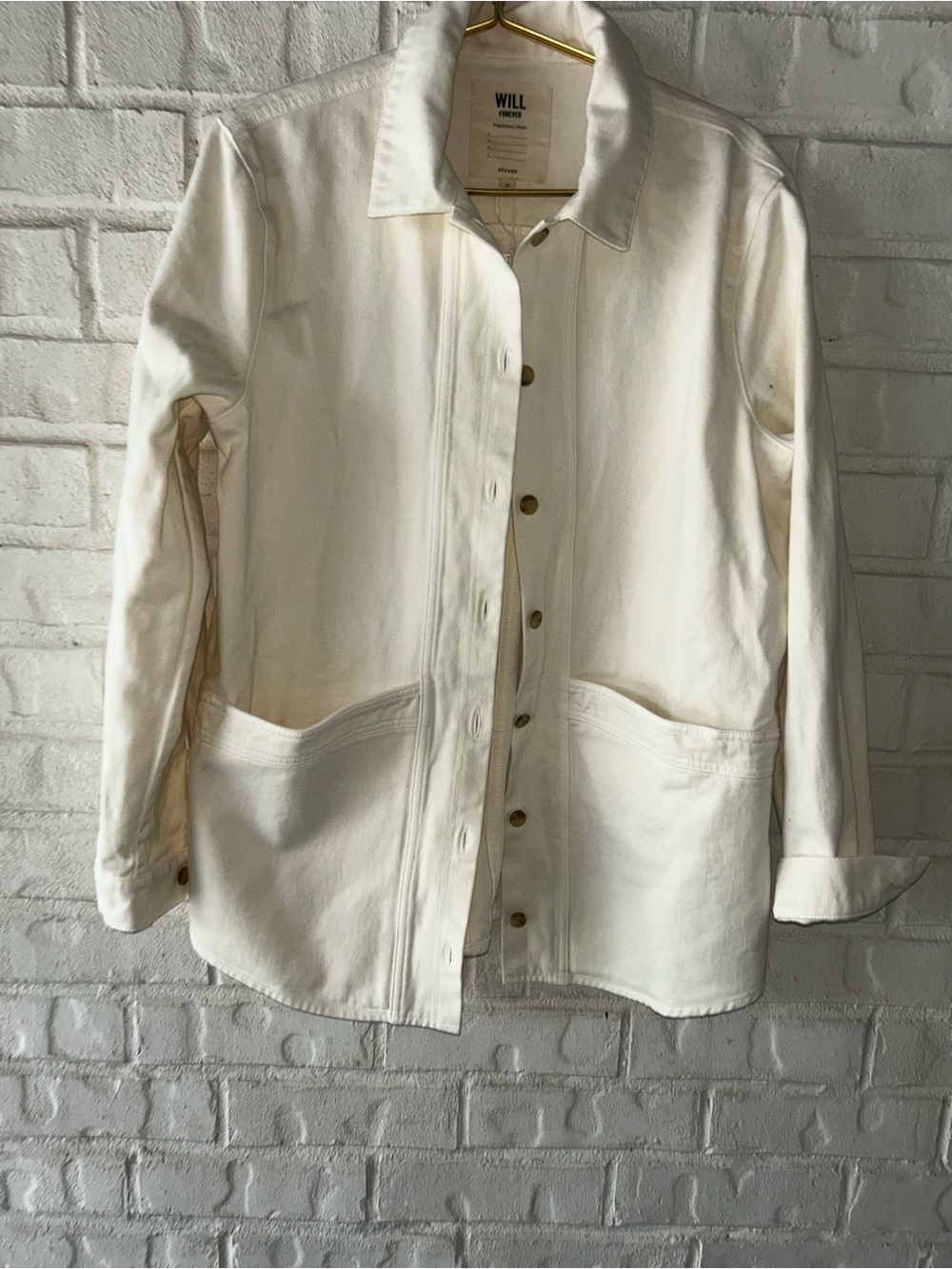 SEZANE Ecru Denim Will Jacket Size medium - Picture 3 of 6